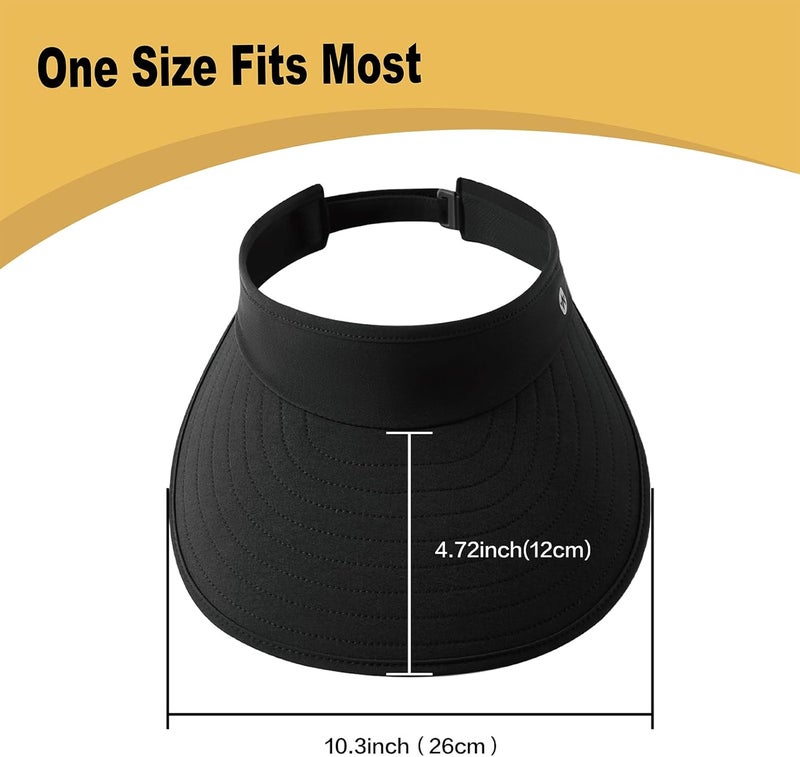 Wander Sun Visor Hats for Women Wide Brim UV Protection Adjustable Large Golf Beach Cap Packable Travel Sport Visor - Image 2